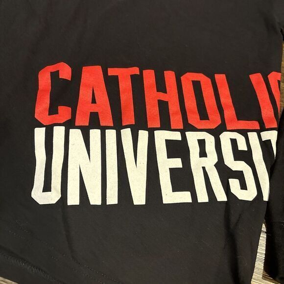 Catholic University Cardinals Champion Long Sleeve Tee Men's‎ Size XL Black - Picture 2 of 7